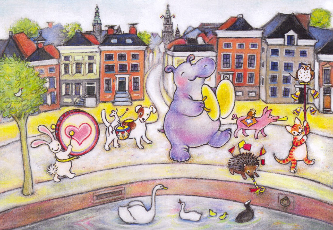 De stadsmuzikanten - Postkaart