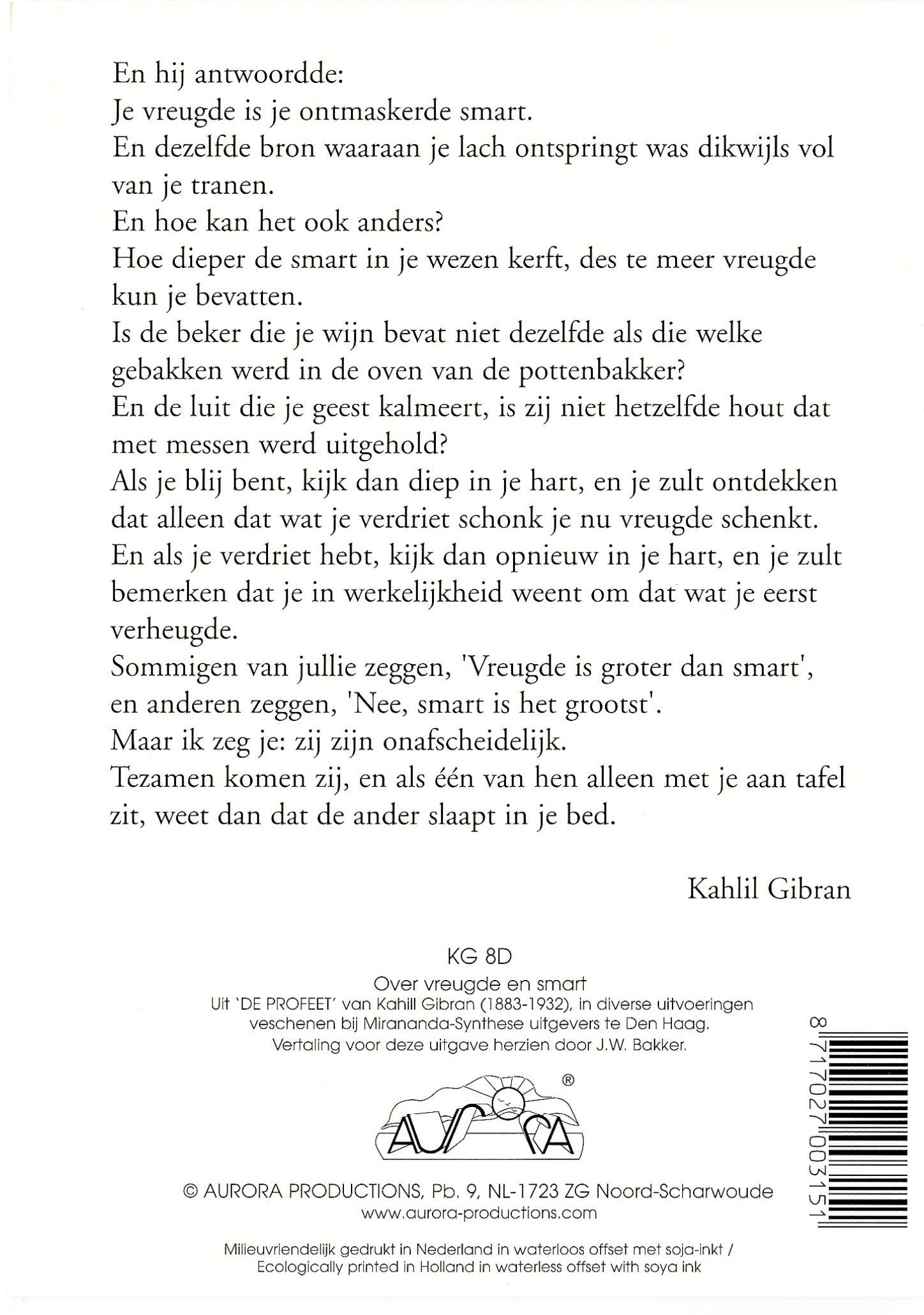 Over vreugde en smart