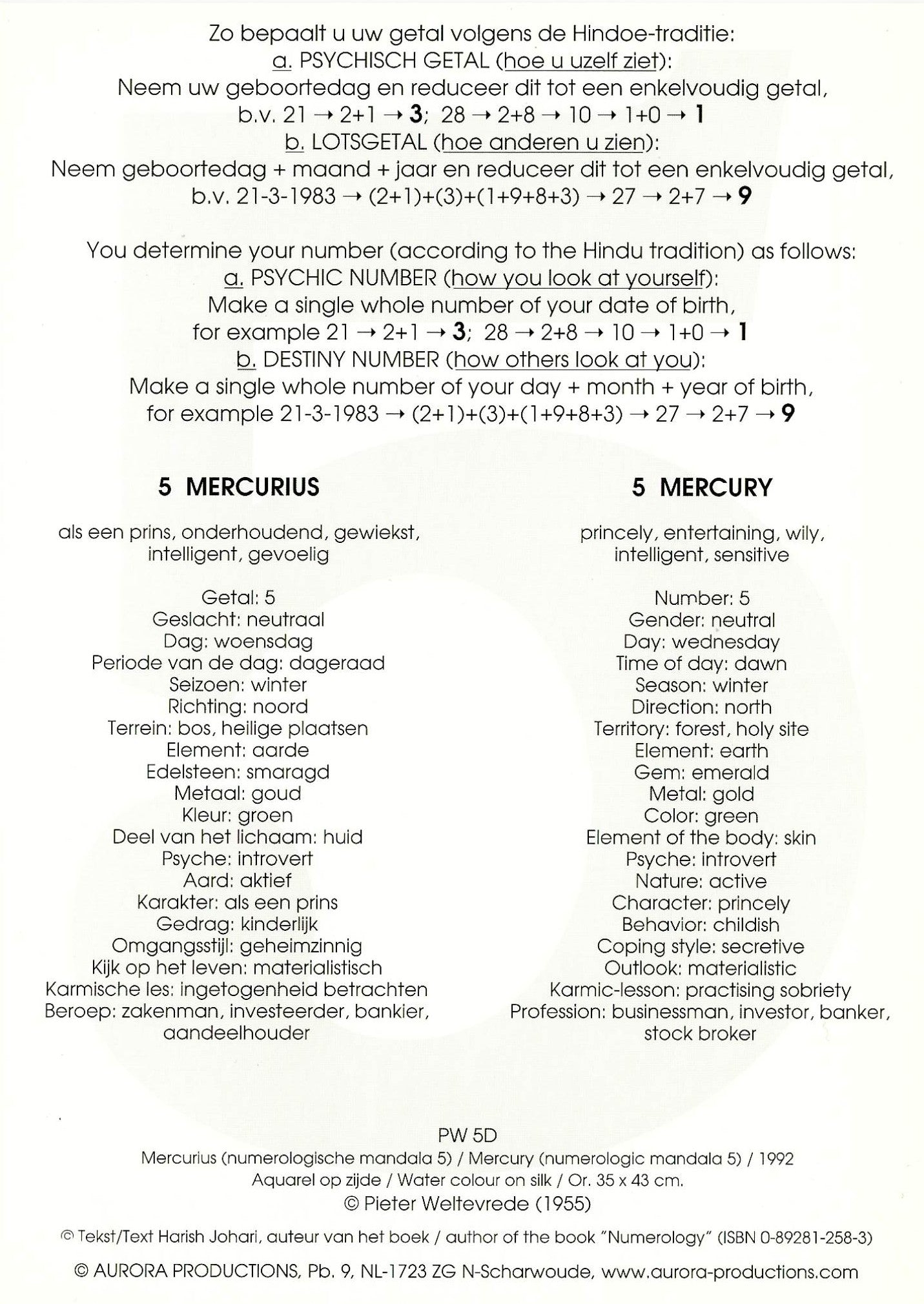 Mercurius (numerologische mandala 5)