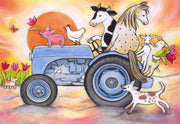 De blauwe tractor