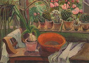 Vensterbank met cactussen