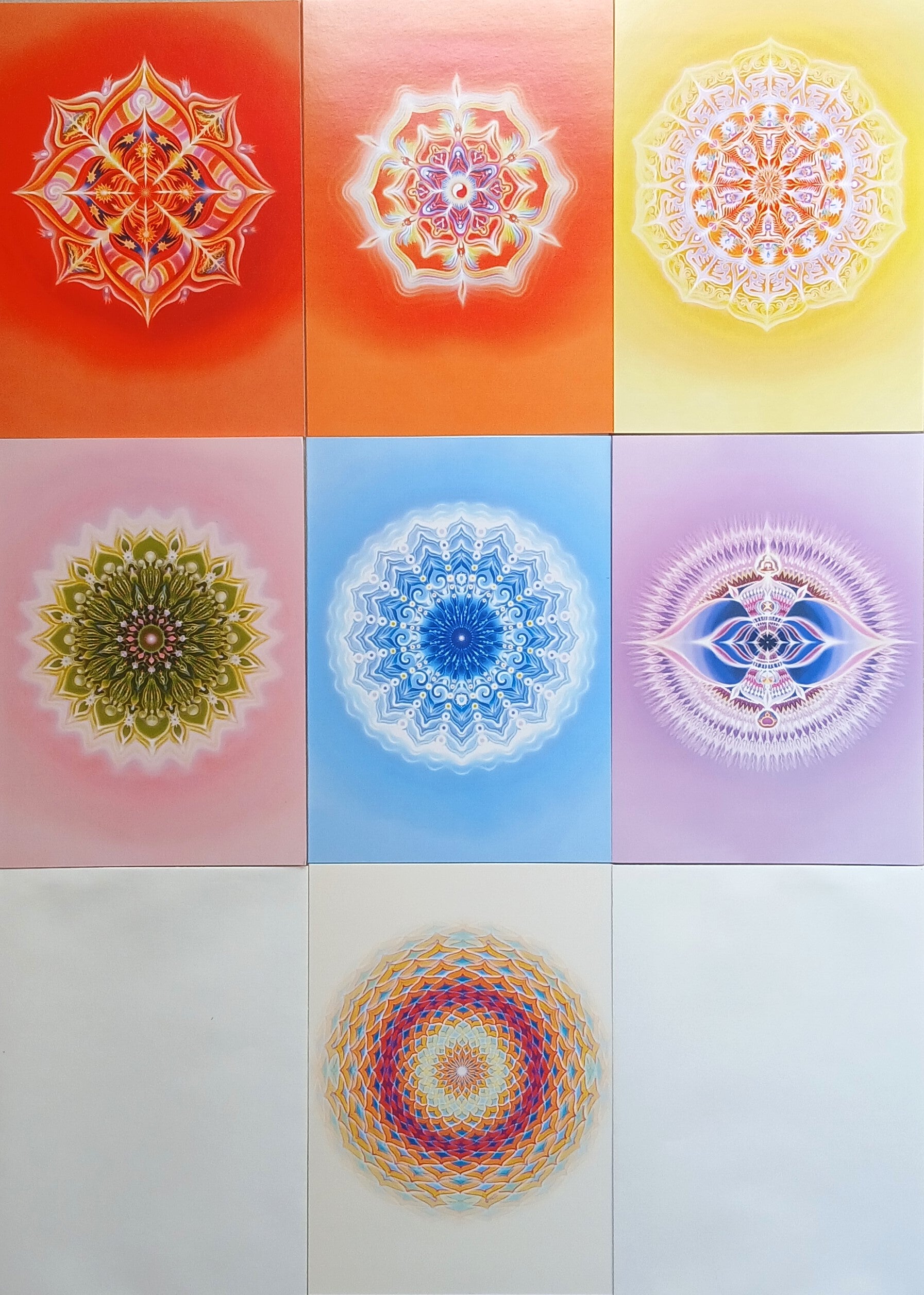 Set von 7 Chakren Doppelkarten