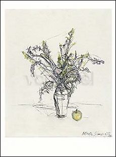 Mazzo di fiori e mela - Alberto Giacometti