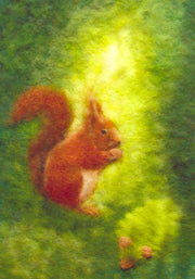Squirrel - Wool painting
