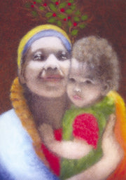 Mother and child - Wool painting