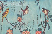 Vogels, camelia's, wilde roos en kersenbloesem