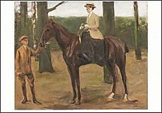 De dochter van de kunstenaar Käthe te paard