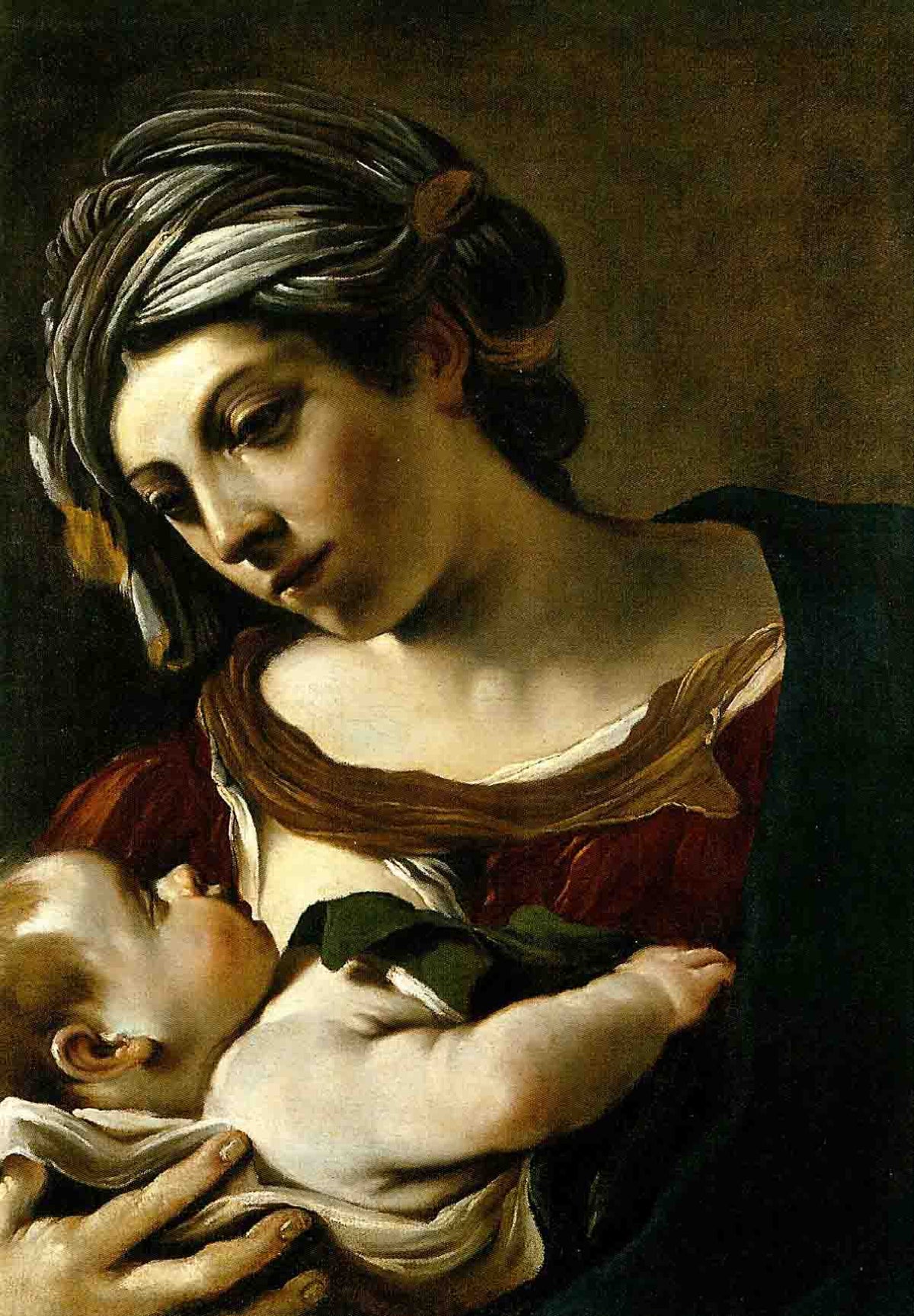 Madonna mit Kind - Barbieri - Postkarte
