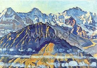 Eiger, Mönch en Jungfrau in de ochtendzon