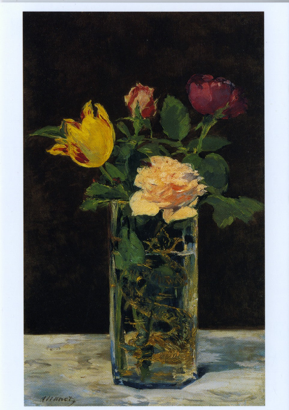 Rozen en tulpen in een vaas