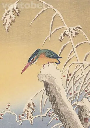 IJsvogel in de sneeuw
