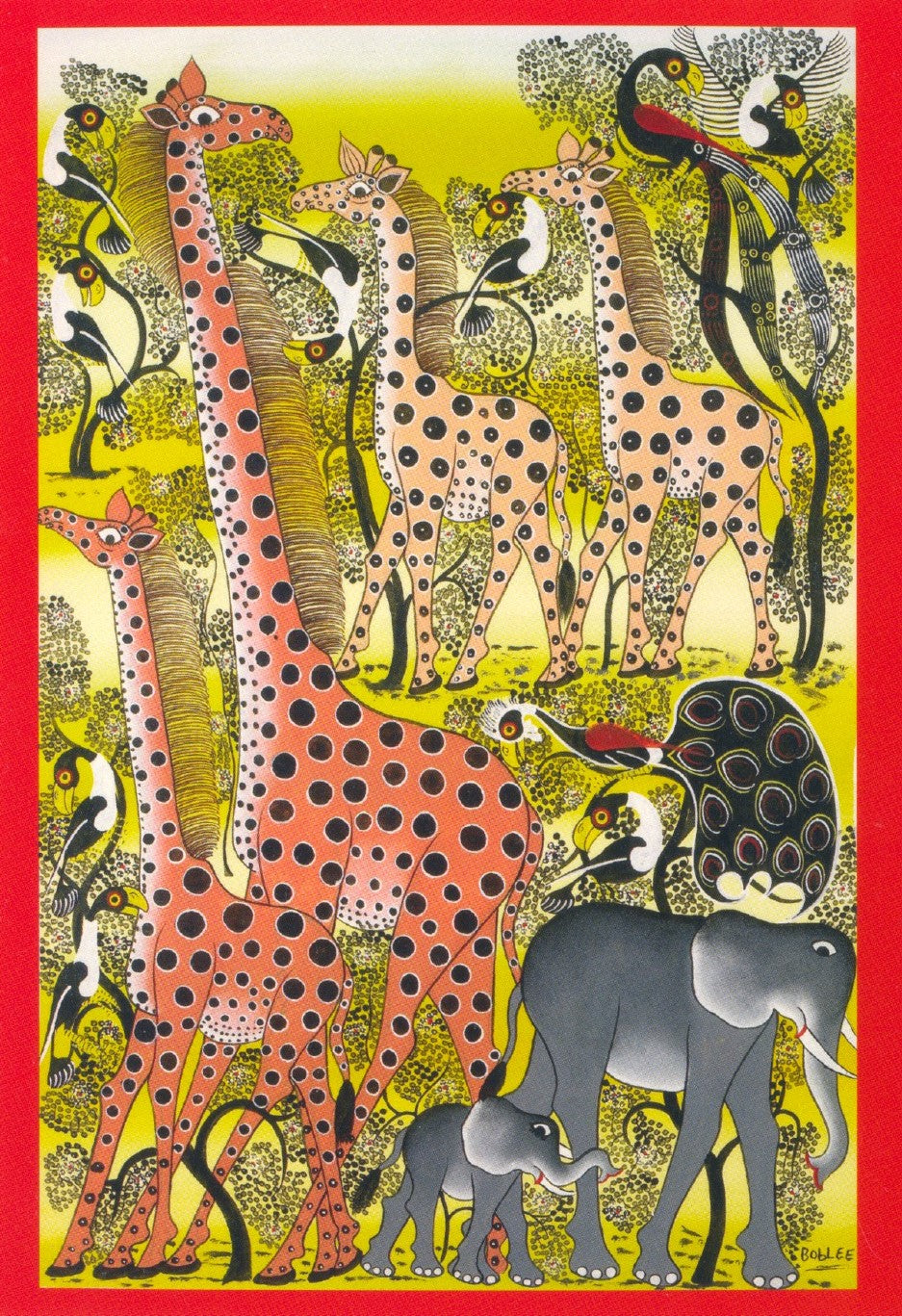 Twee gespikkelde giraffen