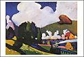 Landschap bij Murnau met locomotief