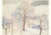 Winterlandschap met vijver