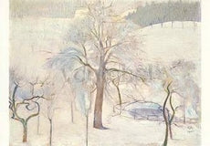 Winterlandschap met vijver
