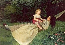 In de hangmat - Hans Thoma