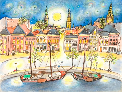 Maannacht over Groningen