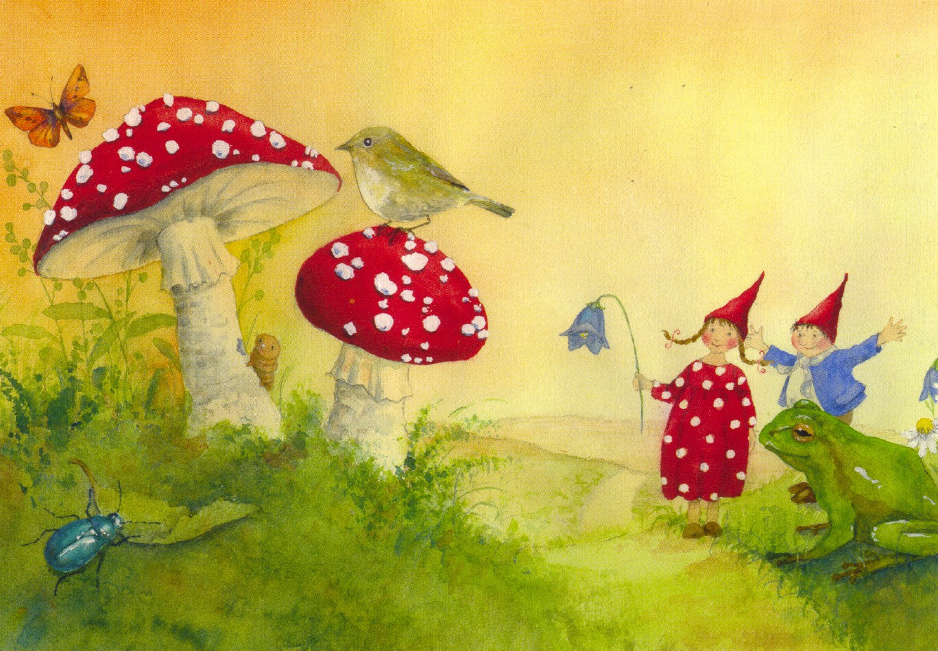 Pippa en Pelle bij de paddestoelen