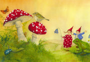 Pippa en Pelle bij de paddestoelen