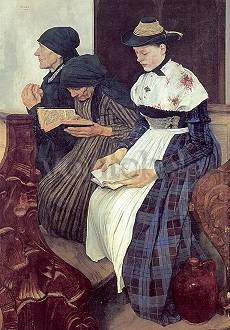 Drie vrouwen in de kerk