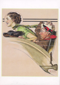 Norman Rockwell - Couple in rumble seat