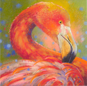 Flamingo - Quadratische Klappkarte