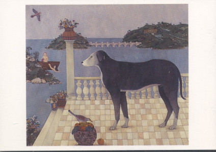 Dog on terrazzo