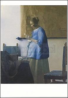 Briefleserin in Blau