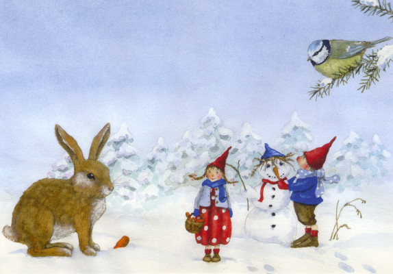 Pippa und Pelle im Schnee