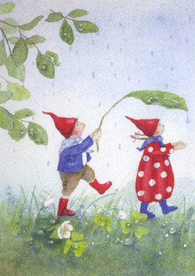 Pippa und Pelle im Regen