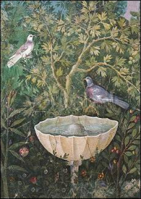 Brunnen und Vögel