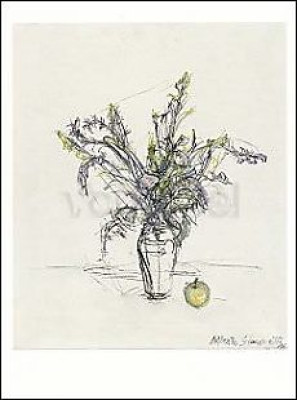 Mazzo di fiori e mela