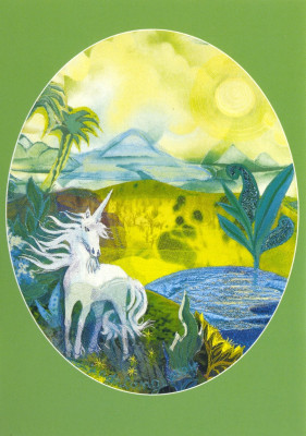 Einhorn in grün