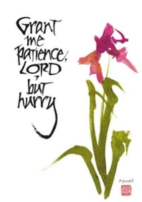 Grant me patience Lord, but hurry.
