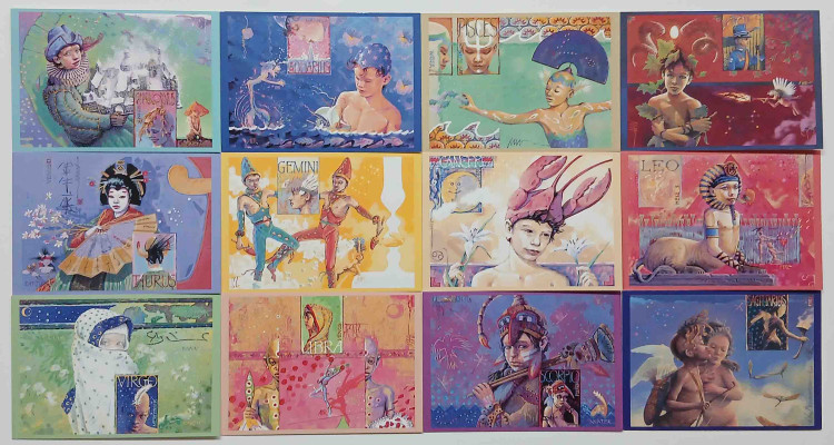 Set DM-12 Tierkreis Postkarten